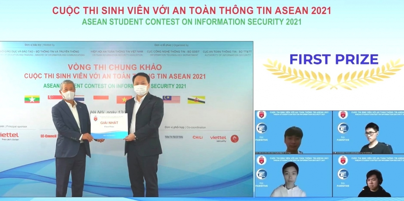 Việt Nam đạt giải Nhất cuộc thi "Sinh viên với An toàn thông tin ASEAN 2021"
